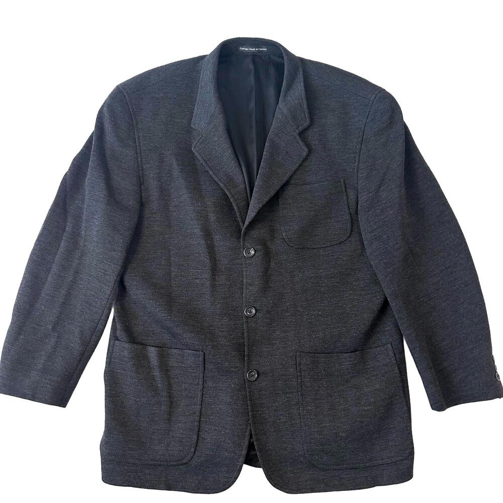 Bovet Men's Dark Gray 100% Wool Sports Jacket Made in Canada - 2XL